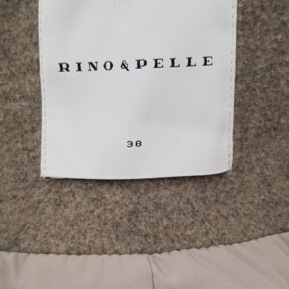 Rino & Pelle Milon Long Wood Blend Coat trench double folded collar 38 - Picture 7 of 11
